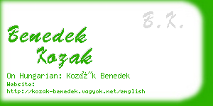 benedek kozak business card
